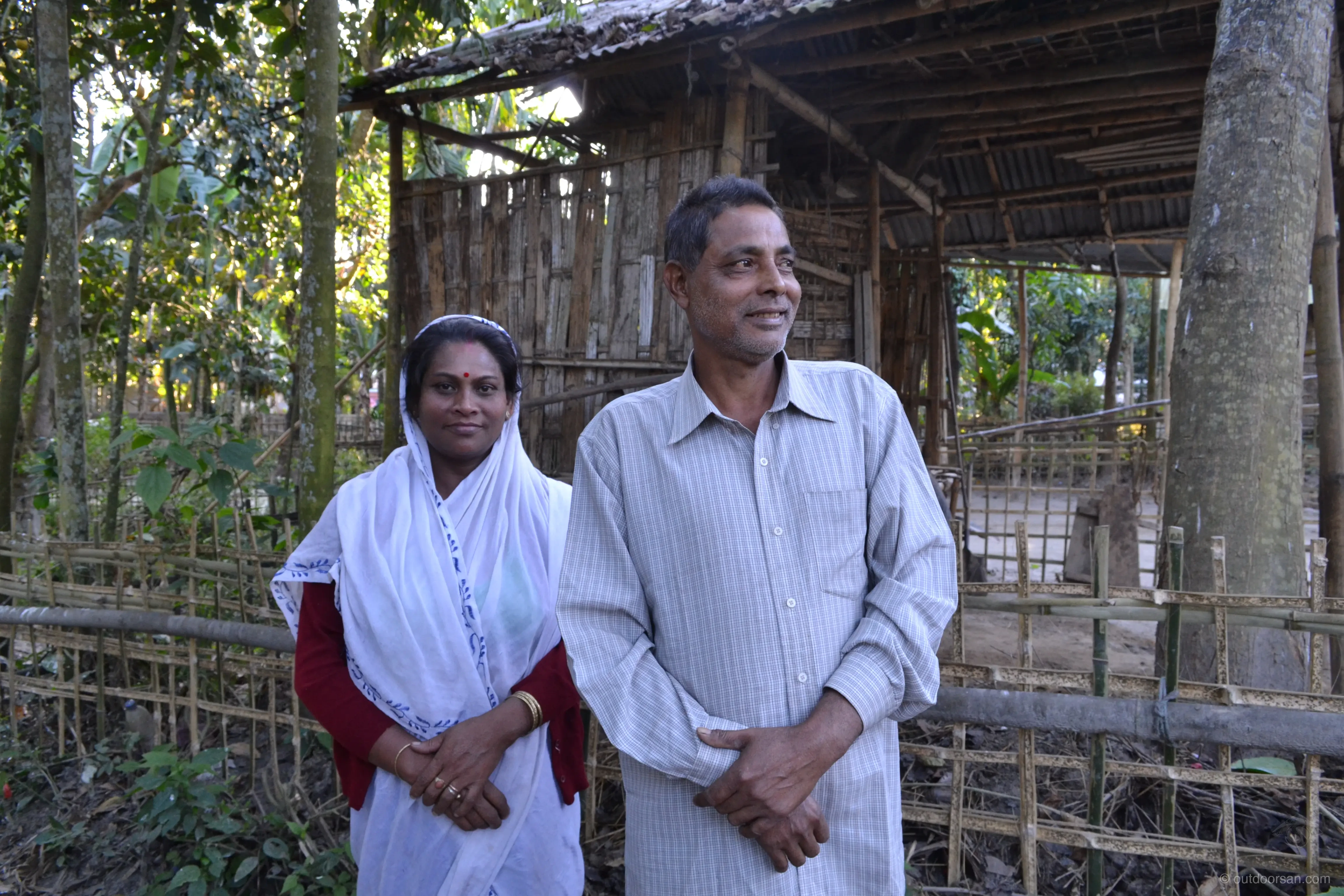 Mishing tribal village with traditional stilt homes