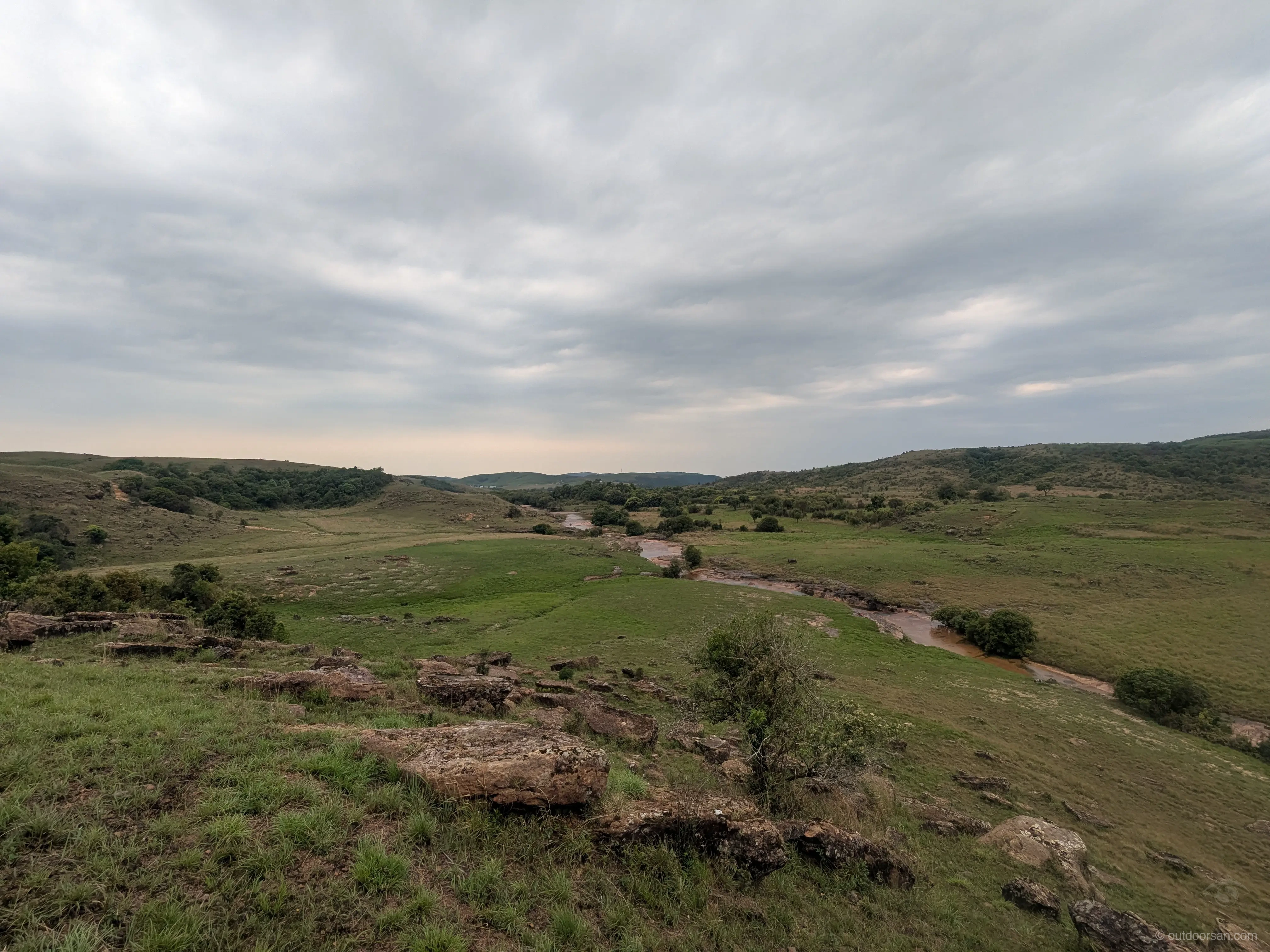 Landscape near Sohra with crystal clear streams and pools