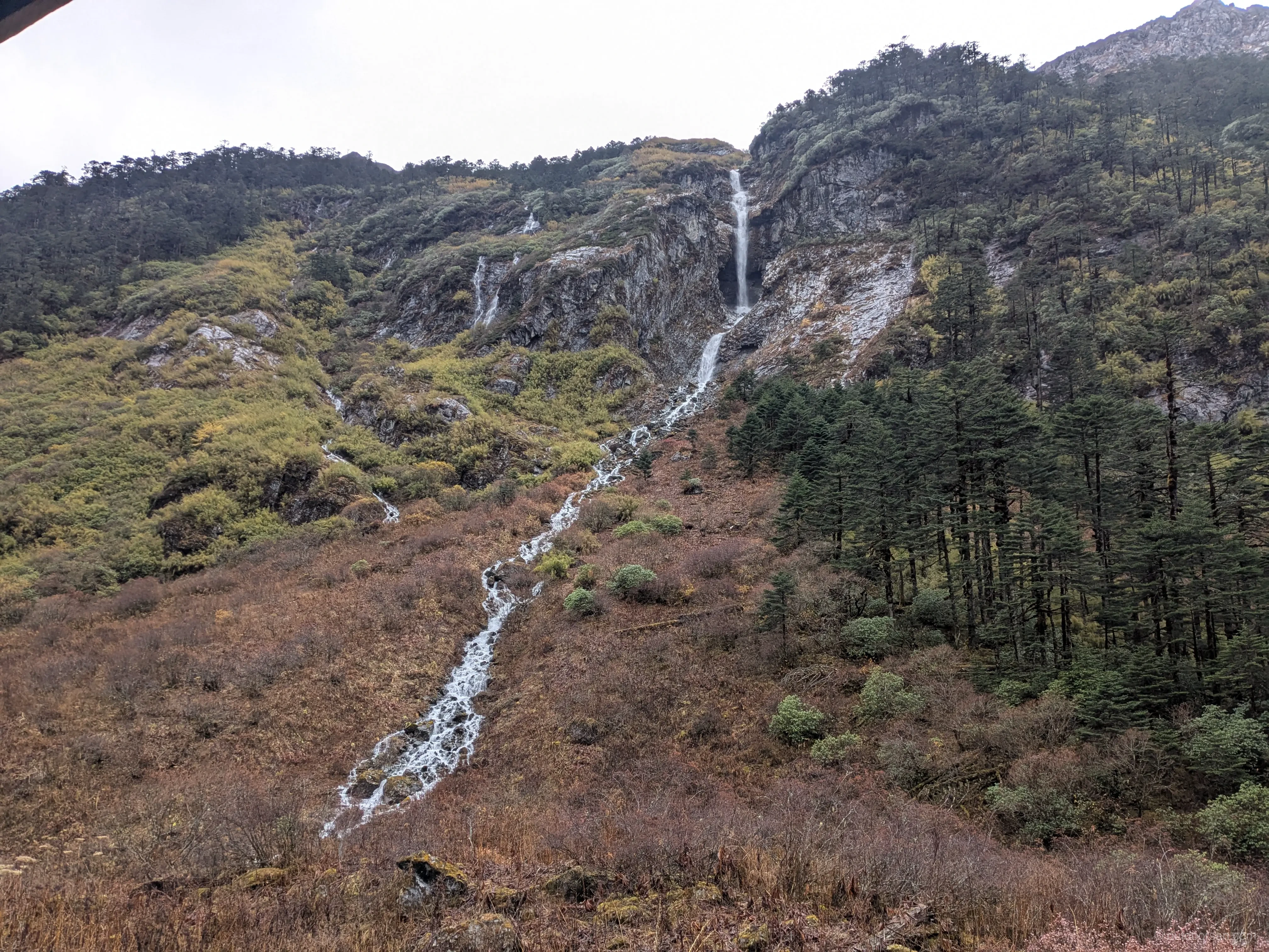 Waterfalls cascading at Kushok BC