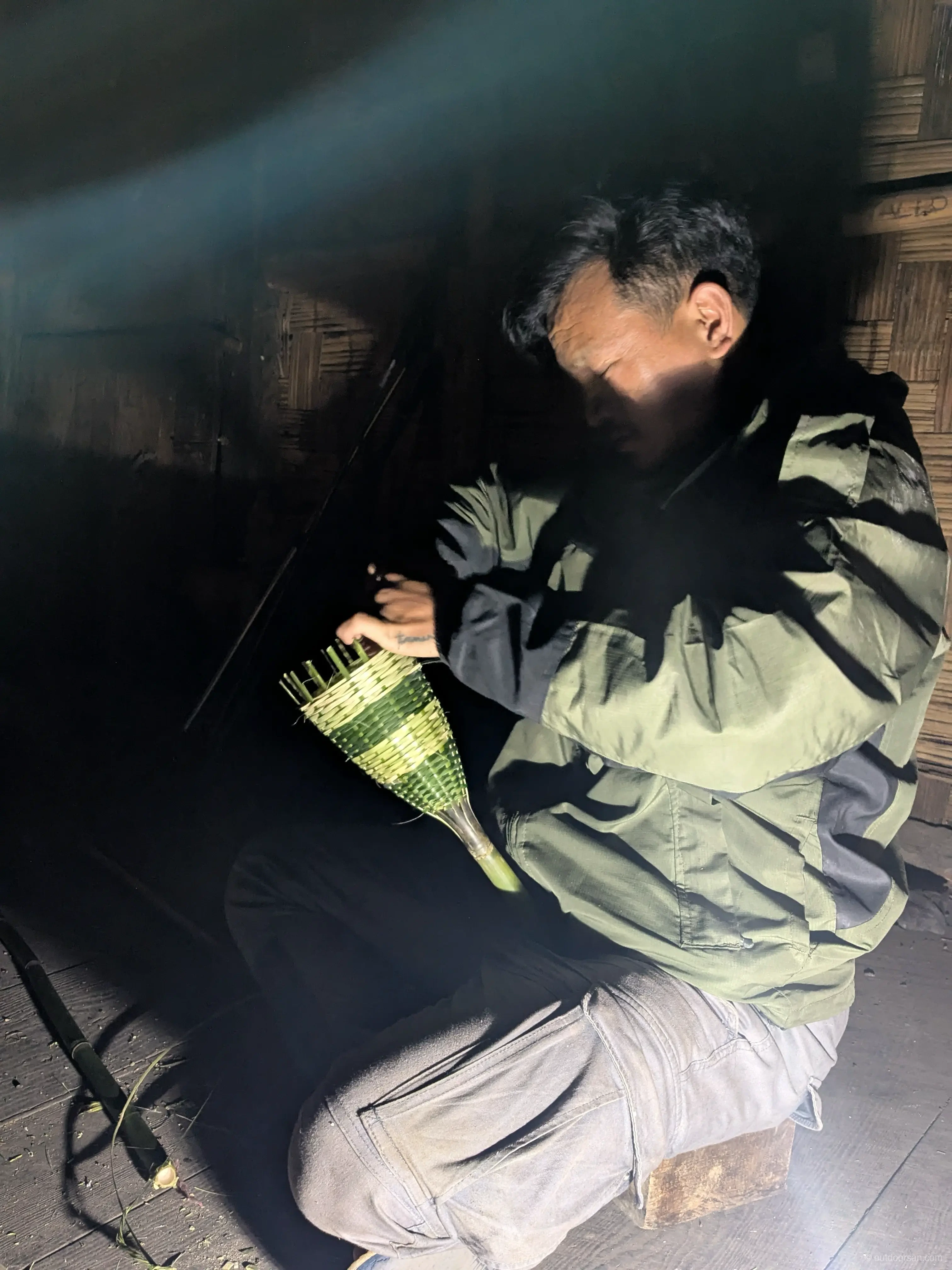 Local guide working with Bamboo